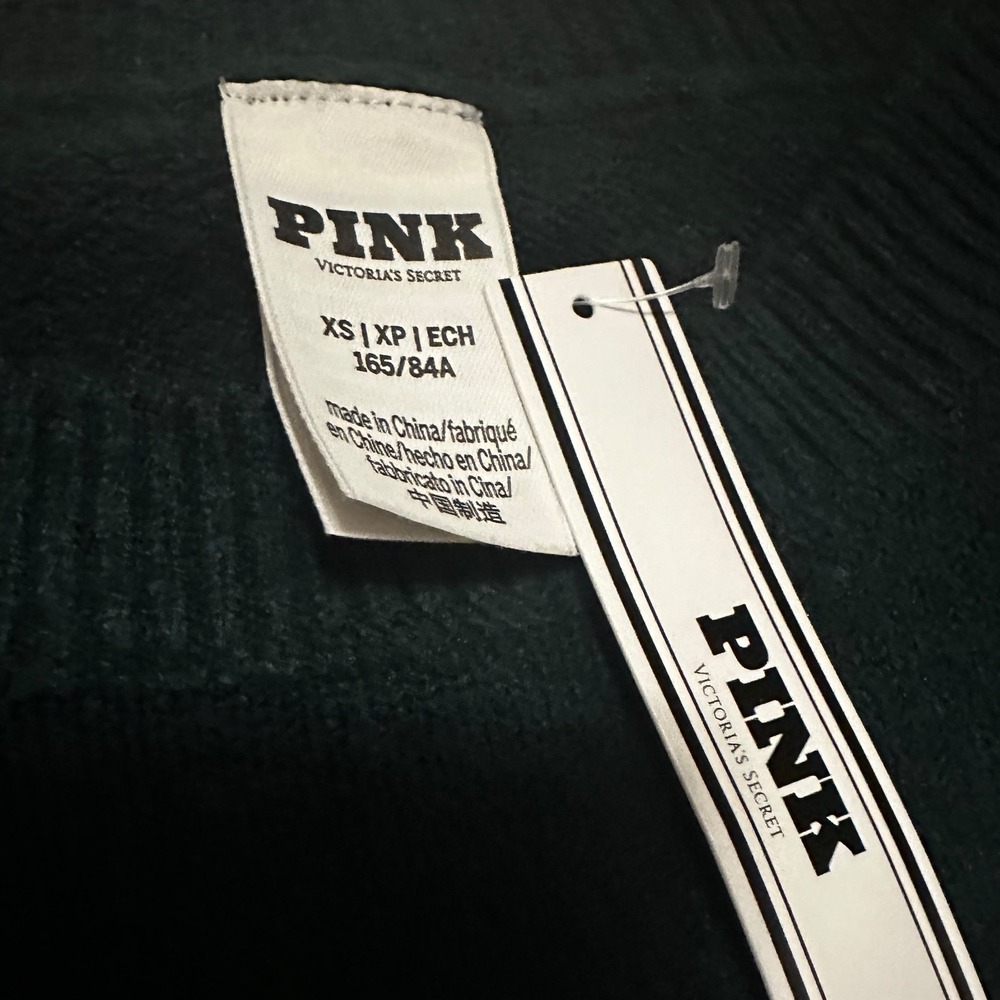 Victoria's Secret PINK Apres Ski Mountain Graphic Crewneck Sweater Green XS NWT - Picture 5 of 5